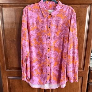 Universal Thread Pink & Orange Floral Button-Down Shirt